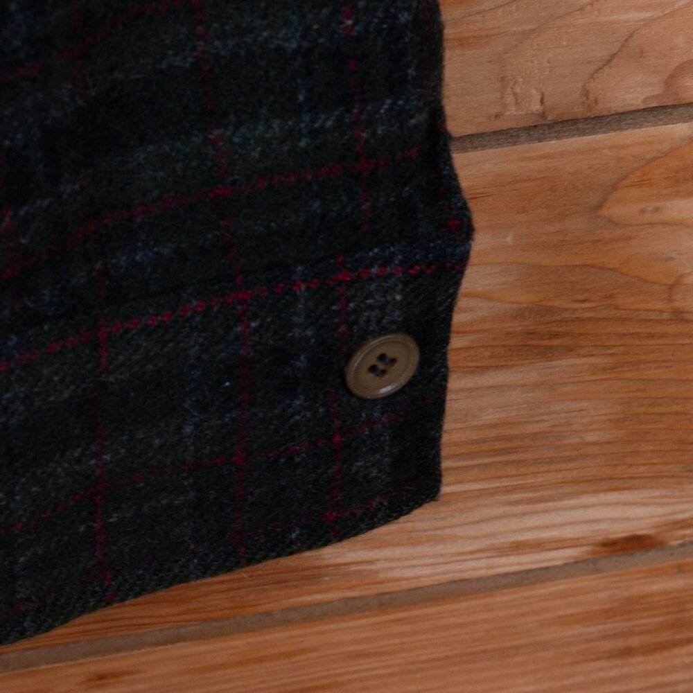Vintage Green & Gray Plaid Wool Jacket - Women's Large - Picture 3 of 7